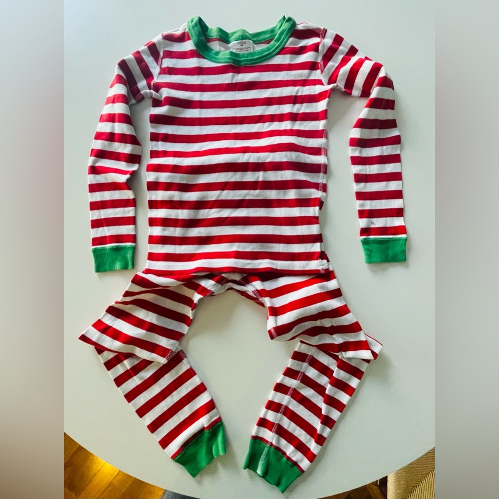 Hanna Andersson Red Striped Long John Pajamas